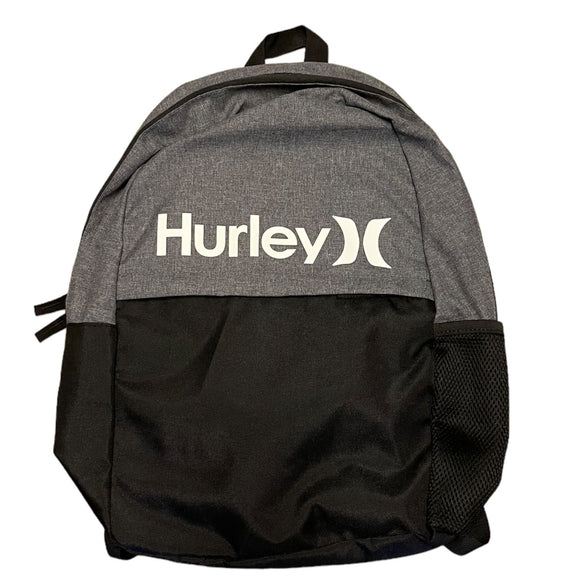 Hurley Black Gray Unisex School Book Bag Backpack NWOT
