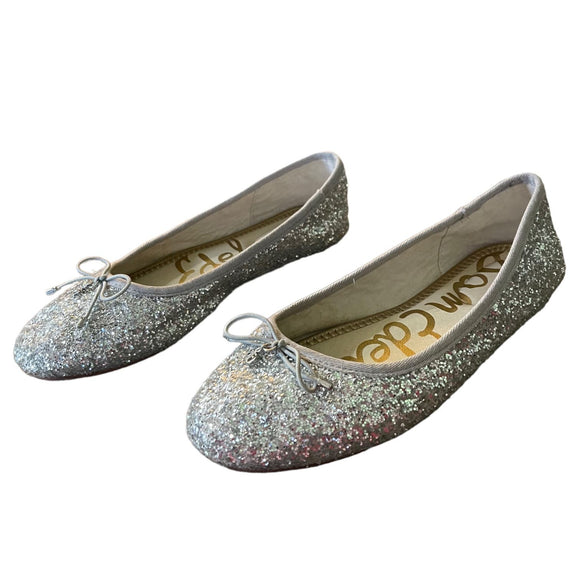 Sam Edelman Girls Silver Glitter Felicia Ballet Flats Size 4