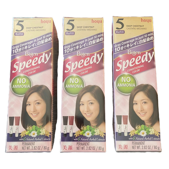 Bigen Speedy Lot of 3 #5 Deep Chestnut Japanese Permanent Hair Color