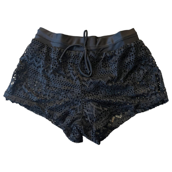 Urchics Black Lace Swim Bikini Bottom Shorts Size Small
