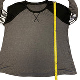 Bloomchic Gray Black Long Sleeve Shirt Plus Size 18/20