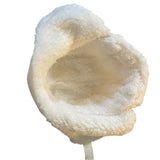 White Unisex Toddler Fleece Trapper Hat Size Medium 1-2T
