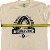 Stoked On Spokes White Cotton Blend Cycling Shirt Size Small