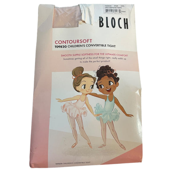 Bloch Girls Pink Adaptatoe Tights T0982G Childs Large