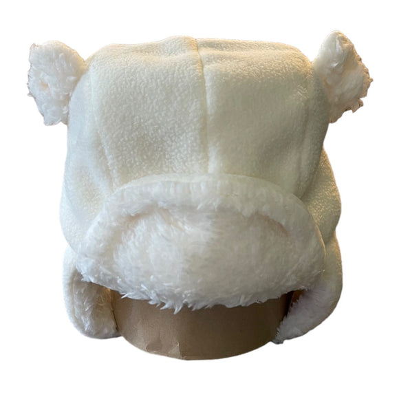 White Unisex Toddler Fleece Trapper Hat Size Medium 1-2T