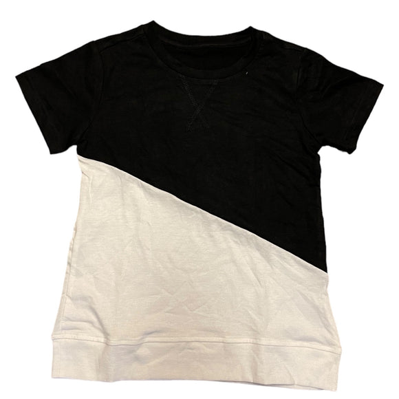 Black and White Short Sleeve Kids Shirt