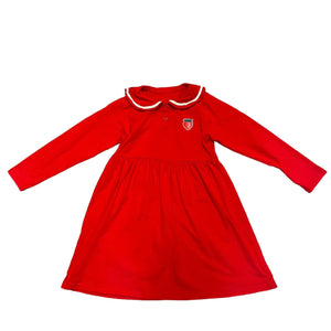 Red Strawberry Long Sleeve Cotton Dress Size 7T NWOT