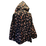 Bloomchic Black Orange Bats Windbreaker Jacket Size 14/16