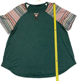 Bloomchic Short Sleeve Green Striped Dress Size 18/20