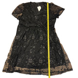 Bloomchic Plus Size Black Layered Floral Mesh Midi Dress 26