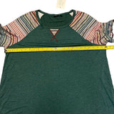 Bloomchic-Plus-Size-Short-Sleeve-Green-Striped-Shirt-pit-to-pit