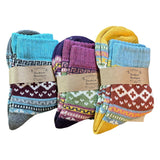 Loritta 6 Pairs Multicolor Wool Cotton Blend Crew Socks One Size 5-9