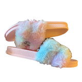 BEBE Girls Pink Furry Slides Flip Flop Slippers Size 13/1