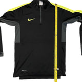 Nike Dri Fit Soccer Black Green Pullover Shirt Jacket Small
