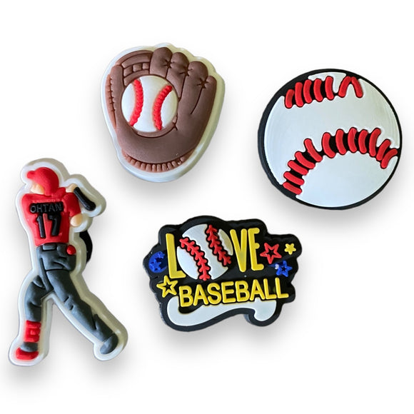 4 Baseball Shoe Charms Decorations