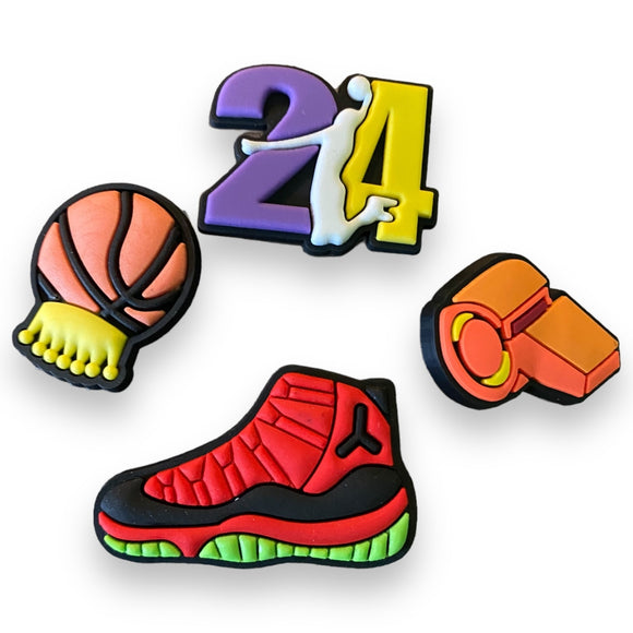 basketball assortment of shoe charms shoes whistle