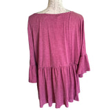 bloomchic-heather-red-v-neck-bell-sleeve-shirt-size-18-back