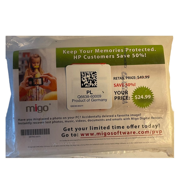 Migo Q6638-6009 150 HP Printable 4x6 Photo Paper NEW