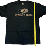 Mossy Oak Black Camo Print Cotton T-Shirt X-Large