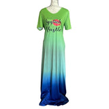 Put Your Lipstick On And Hustle Long Maxi Dress Size XXL 2XL