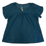 bloomchic-blue-green-eyelet-keyhole-short-sleeve-shirt-size-10