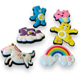 6 Care Bears Unicorn Rainbows Shoe Charms view 2