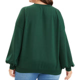 Bloomchic Green V Neck Drop Shoulder Shirt Size 12 NEW