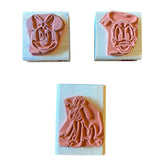 Disney 3 Rubber Stampede Stamps Minnie Mouse Donald Duck Pluto