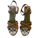 Coach Vintage Y2K Blue Alina Patchwork Wedge Shoes Size 9.5