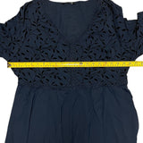 Bloomchic Navy Blue V Neck Babydoll Long Sleeve Shirt Size 14/16
