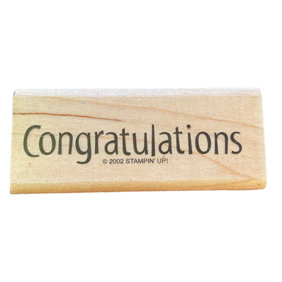 Stampin' Up! 2002 Congratulations Rubber Stamp NEW