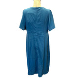 Bloomchic V Neck Faux Wrap Blue Dress Size 10