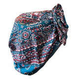 Paisley Turban Hair Wrap With Flower One Size