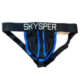Skysper Cotton Blue Black Men's Jockstrap Underwear X-Large