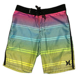 Hurley Boys Colorful Striped Surf Swim Shorts EUC Size 10 25"