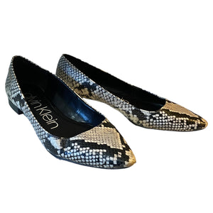 calvin-klein-emerin-black-white-snake-print-slip-on-flats-size-9-front-front-2