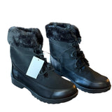 Front side black faux fur boots