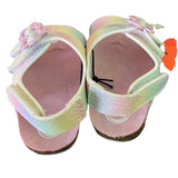 Rainbow Glitter Strappy Sandals Size 2 NEW