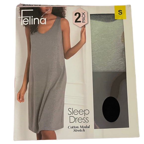 Felina 2 Cotton Modal Stretch Sleeping Pajama Dresses Small 4/6