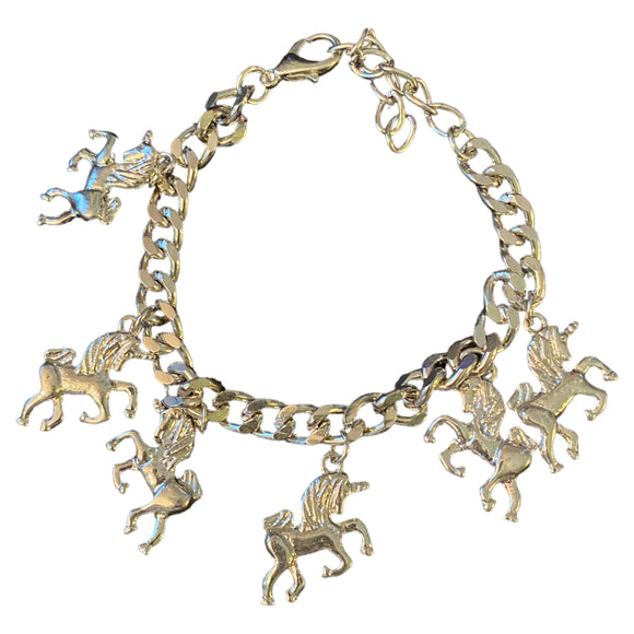 Unicorn Silver Charm Bracelet