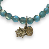 Blue Cats Eye Snowflake Heart Handmade Bracelet
