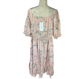 Bloomchic Plus Size Pink Floral Boho Midi Dress Size 26