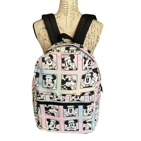 Disney Minnie Mouse Bioworld Pink Rainbow Large Backpack NEW