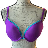 Victoria's Secret Set of 2 34D Bras Push Up Purple Blue