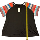 Bloomchic Plus Size Black Shirt Striped Shirt Size 30
