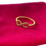 Infinity Diamond CZ Petite Gold Ring Size 6