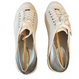 Michael Kors Kristy Slide Canvas White Silver Sneaker 9.5