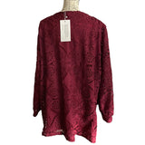 BloomChic Plus Size Burgundy Faux Wrap Shirt Size 30