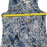 Fever NEW Sleeveless Layered Blue Mosaic Glass Shirt Size Small