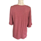 Bloomchic Heather Red Ruffle Sleeve Shirt Size 10